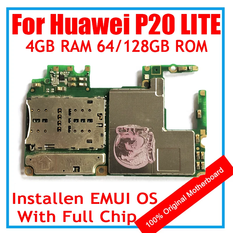 Оригинальный разблокированный для HuaWei P20 Lite материнская плата Логическая плата материнская плата с полным набором чипов Система Android 64 гб 128 ГБ ROM 4 ГБ RAM Пластина