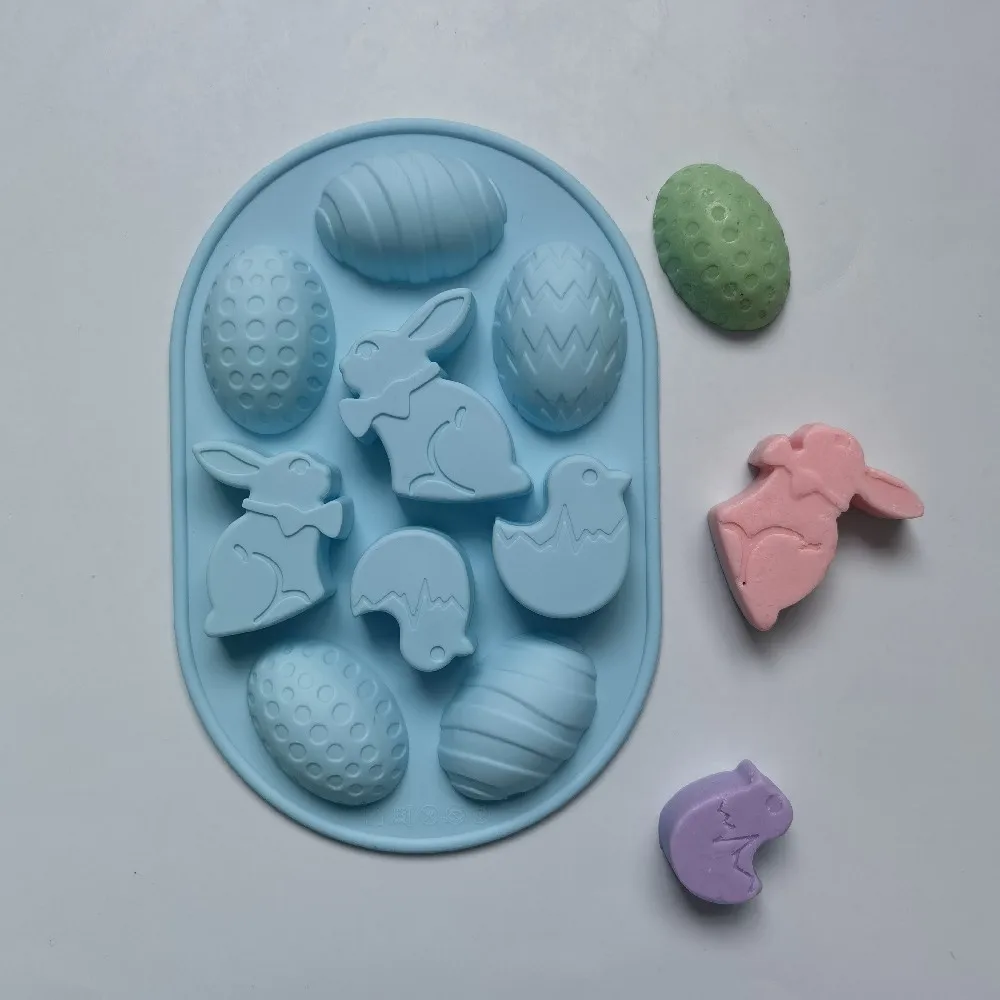 Пасхальная силиконовая форма, яйцо цвета Кролика, форма для шоколадного торта, Яйцо Динозавра, Праздничное украшение, Инструменты для выпечки, Ручная форма для мыла