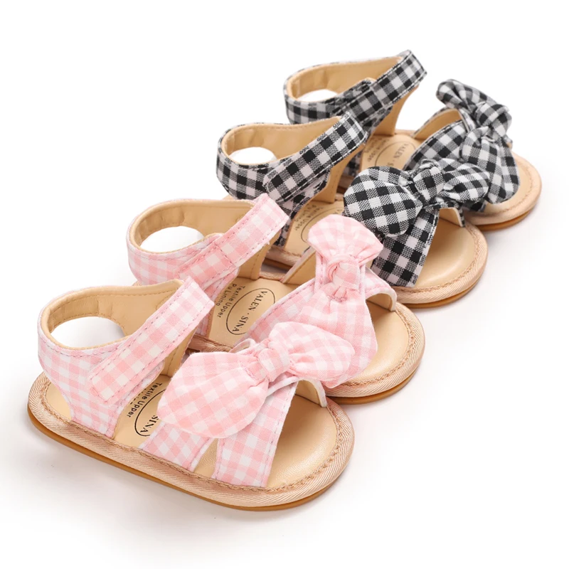 Первая детская обувь для летних девочек, Повседневная Элегантная детская обувь на кожаной резиновой подошве, детские сандалии, дышащие пляжные сандалии