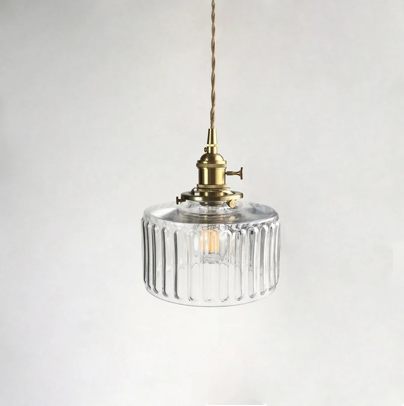 Подвесной светильник в скандинавском стиле, стеклянный дизайн, светодиодные подвесные светильники в стиле деко, современная медная подвеска для японского светильника в спальне