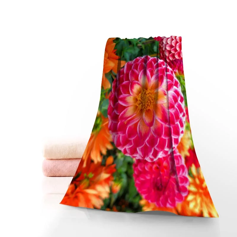 Полотенце с цветами и георгинами, хлопчатобумажные полотенца для лица/бани, ткань из микрофибры для детей, мужские и женские полотенца для душа, 70x140 см