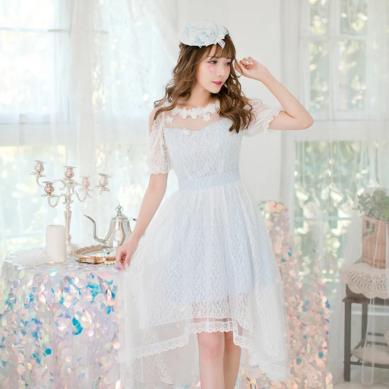Принцесса сладкая лолита платье Candy rain Кружевное платье, японское милое платье принцессы Без бретелек темпераментное нерегулярное платье C22AB7150