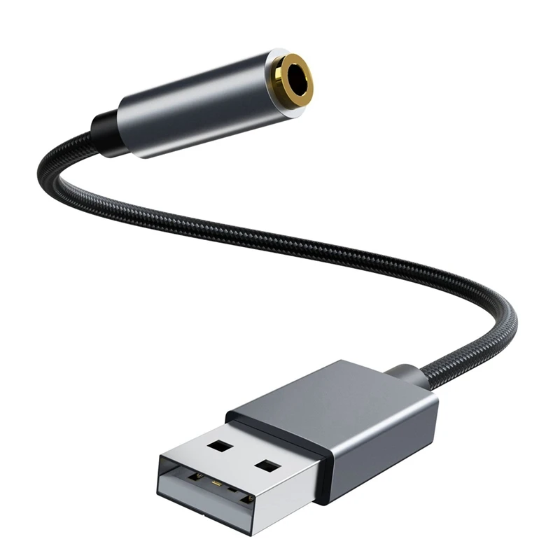 Разъем USB-3,5 мм Адаптер Внешней Звуковой Карты USB С Разъемом USB-3,5 Мм Для Наушников Earpods, Компьютера, ПК, Ноутбука, Аудиокарты