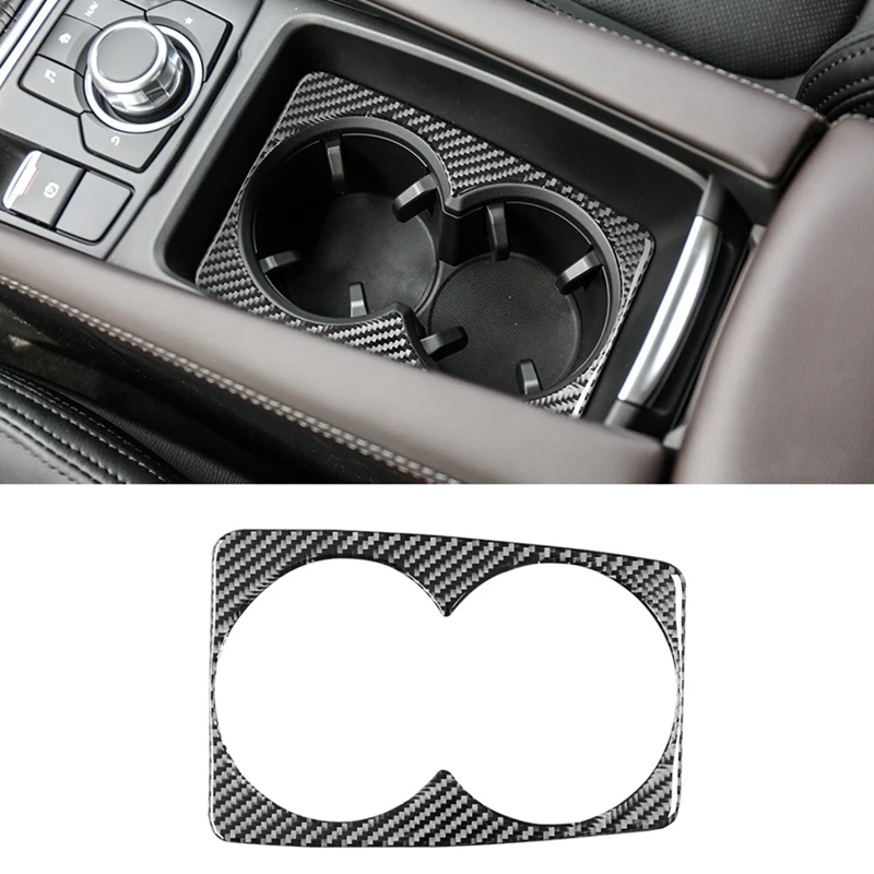 Рамка для подстаканника, Отделка панели, Мягкое углеродное волокно для Mazda 3 Axela 2017 2018 Аксессуары
