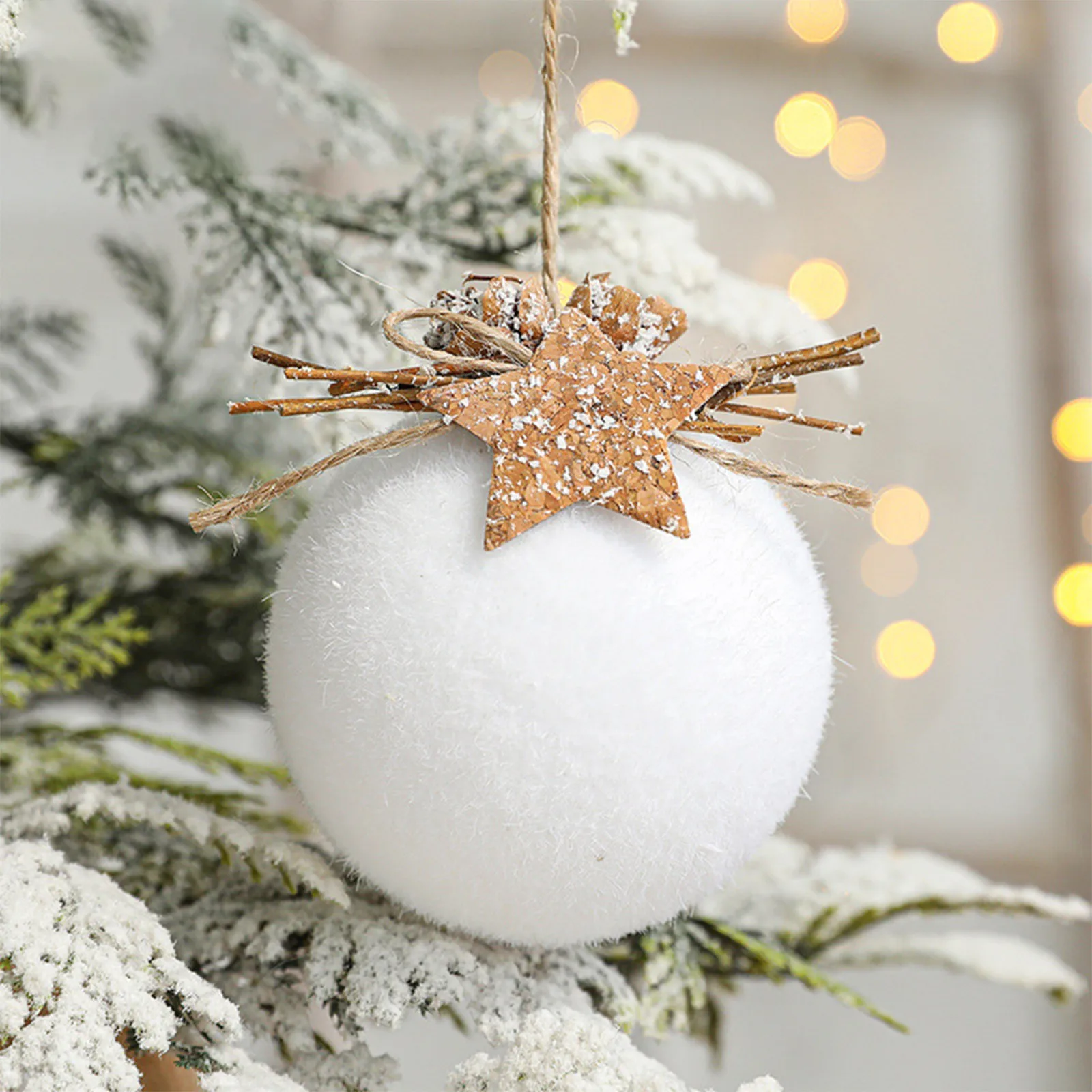 Рождественское украшение, подвеска, пенопластовый шар, Белая снежинка, Водяная Деревянная гирлянда, бусины, длинные украшения для Рождественского стола, центральные элементы
