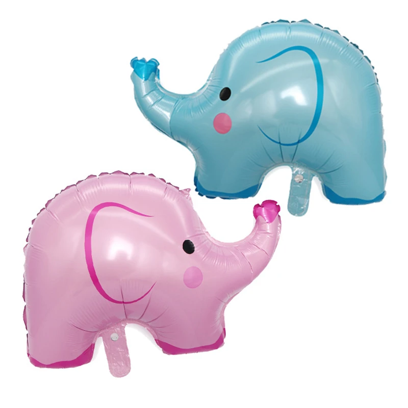 Розово-голубой слоник Воздушные шары из фольги Мультяшные животные Гелиевые шарики Украшения для вечеринки по случаю Дня рождения Детские игрушки Принадлежности для душа ребенка Globos
