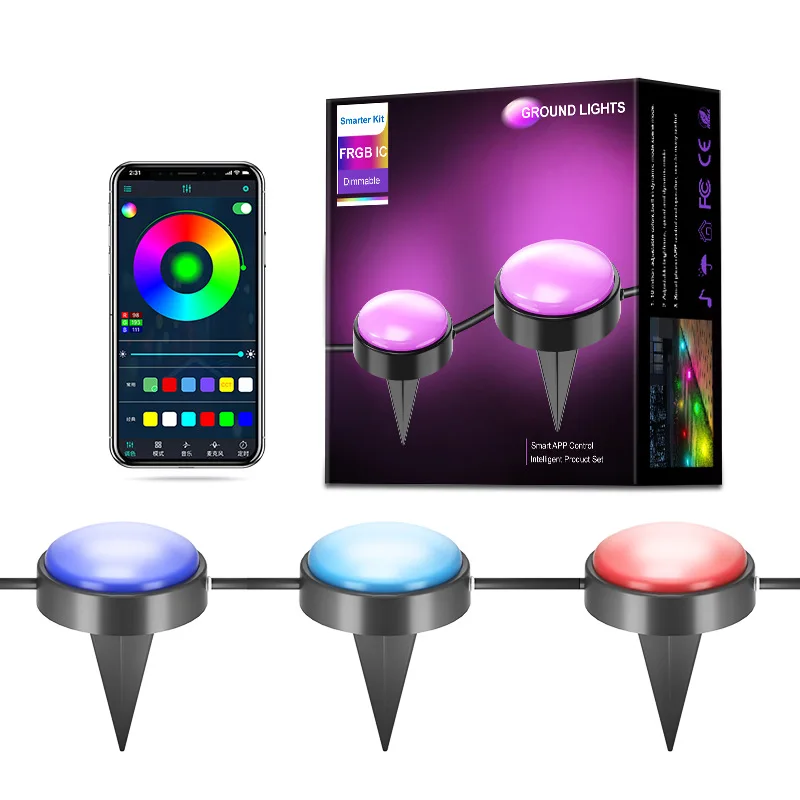 Светодиодная подсветка Phantom для наружного использования, Водонепроницаемая Подсветка для пола в саду, Интеллектуальная музыка Bluetooth, Освещение атмосферы, подсветка для пола на лужайке