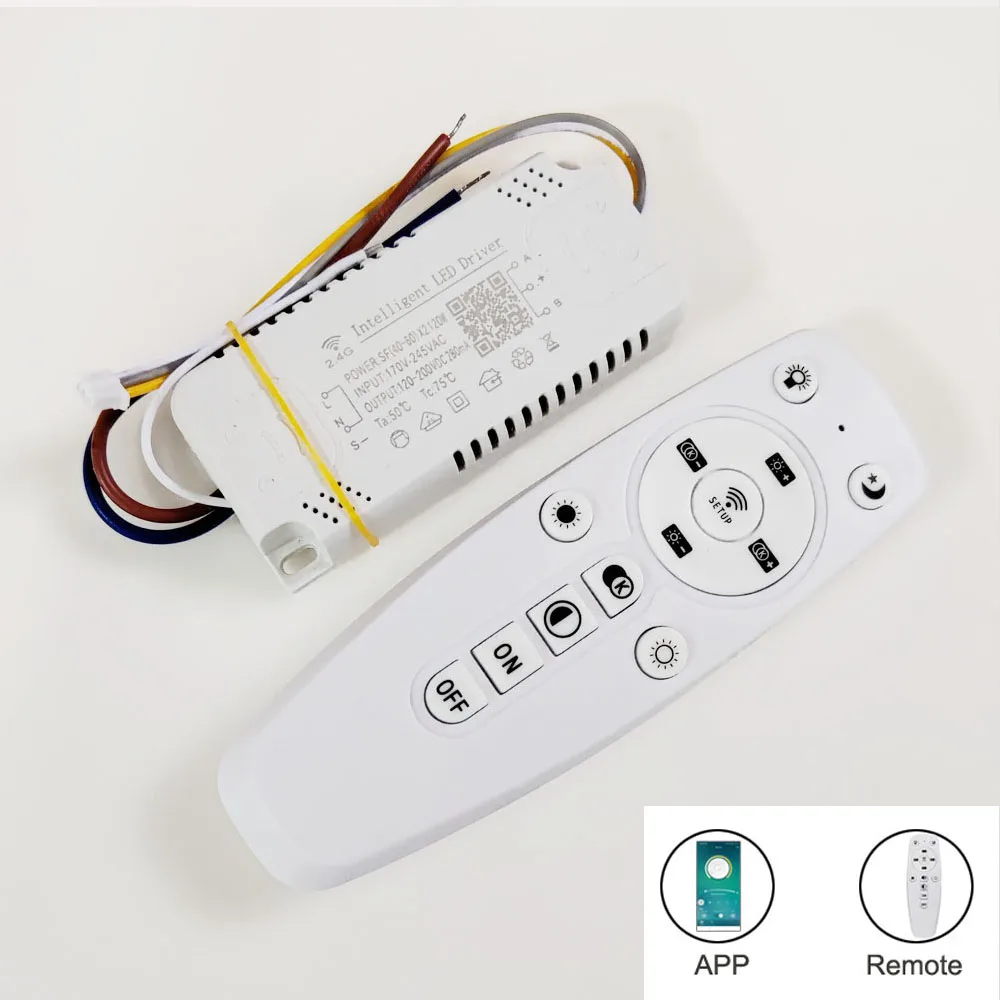 Светодиодный Драйвер APP Control 2.4G Remote Intelligent LED Transformer 12-24 Вт 40 Вт 80 Вт 120 Вт 360 Вт Для Люстры с регулируемой яркостью и возможностью изменения Цвета