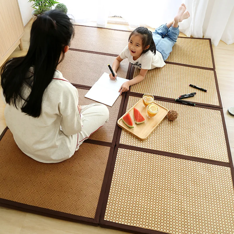 Складной японский традиционный матрас Татами Прямоугольный Большой складной напольный соломенный коврик для йоги, спальный коврик Татами на полу