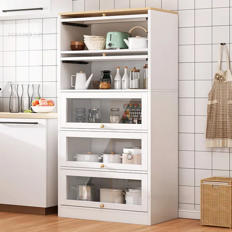 Современный кухонный шкаф Мебель для дома Многослойный шкаф для хранения Обеденный буфет Напольные стеллажи для посуды в гостиной Электрические стеллажи