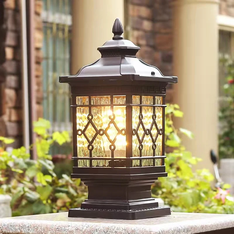 Уличный классический светильник TEMAR Простой электрический светодиодный светильник на столбе Водонепроницаемый для внутреннего двора виллы и ретро-ландшафта сада