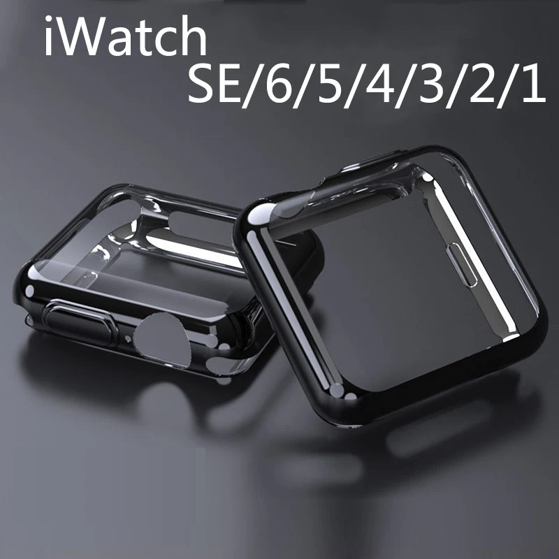 Чехол для часов Apple Watch series SE 6 5 4 3 2 1 ремешок 42 мм 38 м 40 мм 44 мм Тонкий защитный чехол All inclusiveTPU для iWatch 4