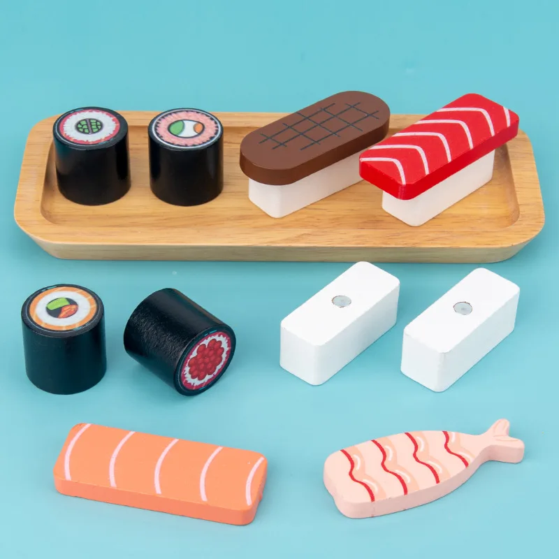 Экспорт игрушек имитация детского игрового домика еда деревянные суши пособие для детского сада интеллектуальные игрушки оптом