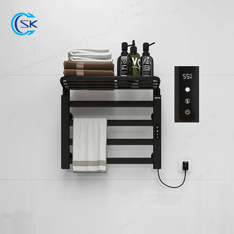 Электрический полотенцесушитель для ванной комнаты Smart Touch Электрическая вешалка для полотенец с контролем температуры и времени Электрический полотенцесушитель 220 В Полотенцесушитель