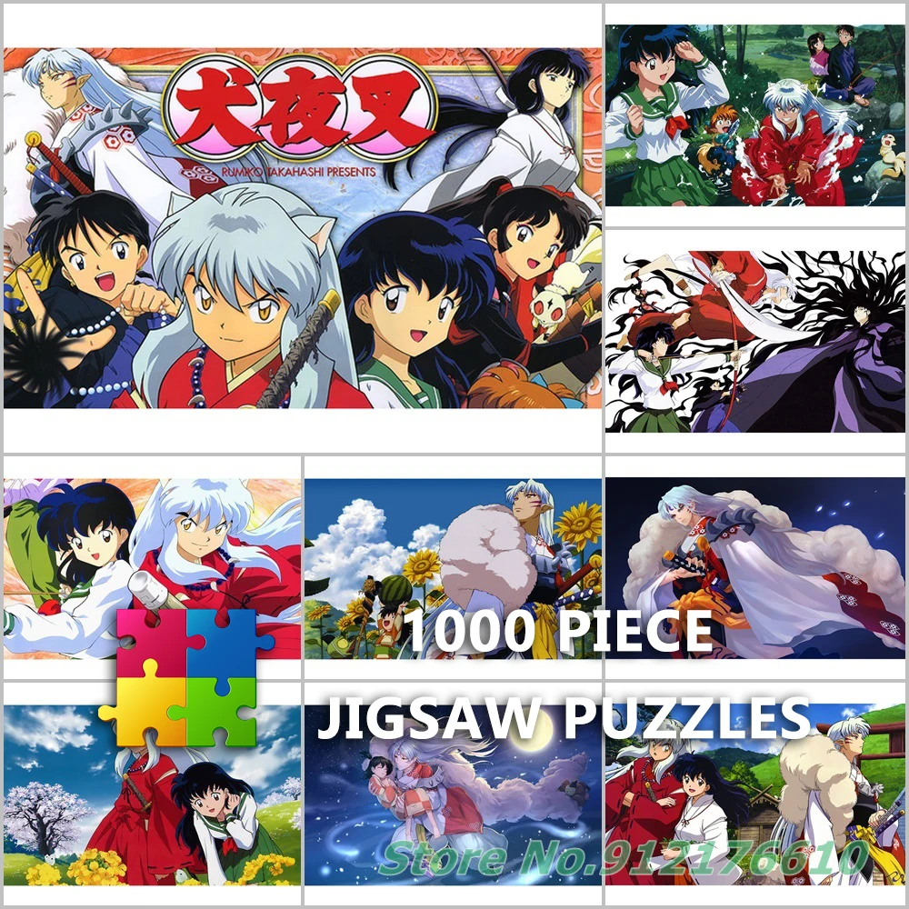 Японское Аниме 1000 Частей Пазлов Inuyasha Sesshoumaru Platycodonis Diy Puzzle Бумага Для Распаковки Развивающие Игрушки для Детей